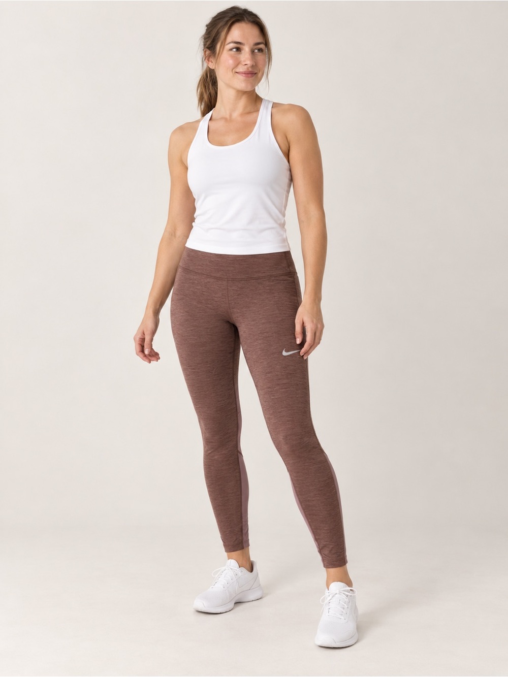Nike Brown Heathered High Rise Performance Leggings Size M